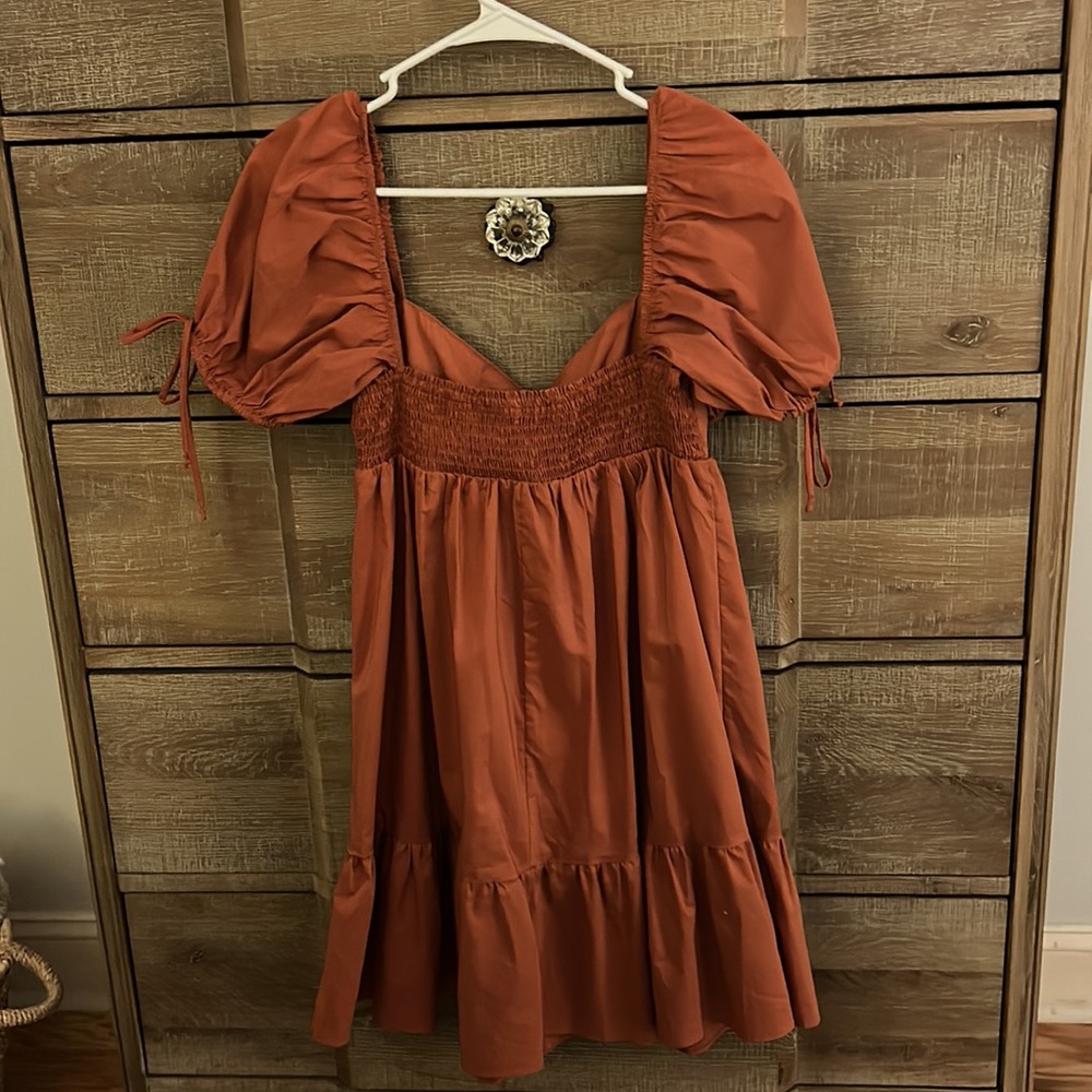Olivaceous Burnt Orange Casual Dress - Picture 4 of 5
